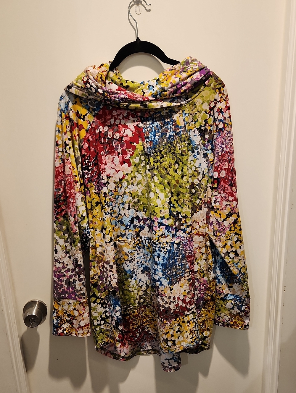 LuLaRoe Multicolor Abstract Print Hoodie With Pocket